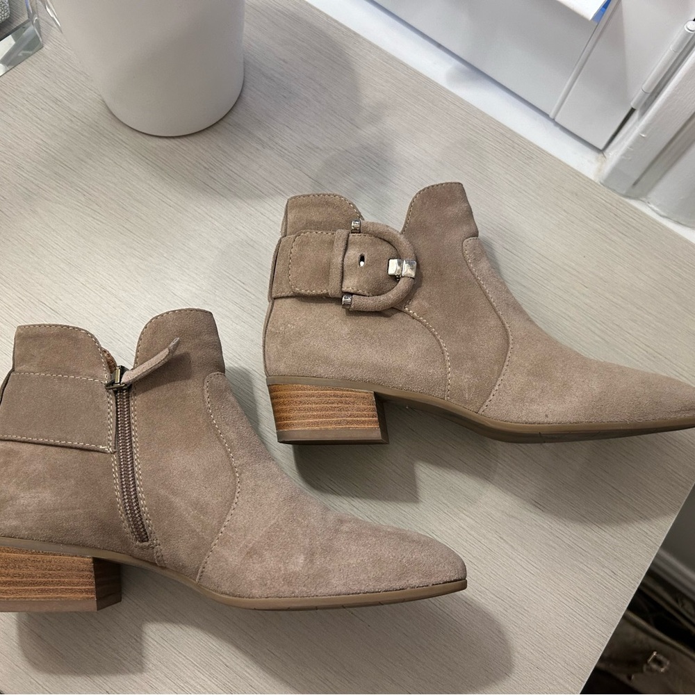 Aquatalia Taupe Suede Ankle Booties